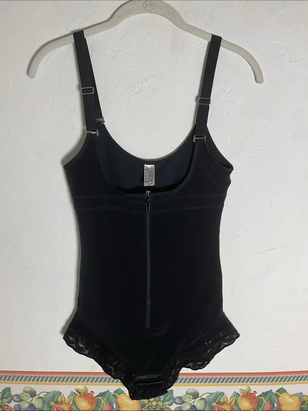 Black Full Body Shapwear Bodysuit Faja Tummy Control Zip Hook Eye Size S